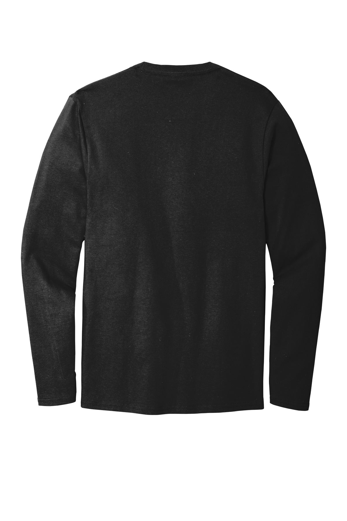 Rear View of Deep Black Port & Company Long Sleeve Bouncer Tee PC600LS