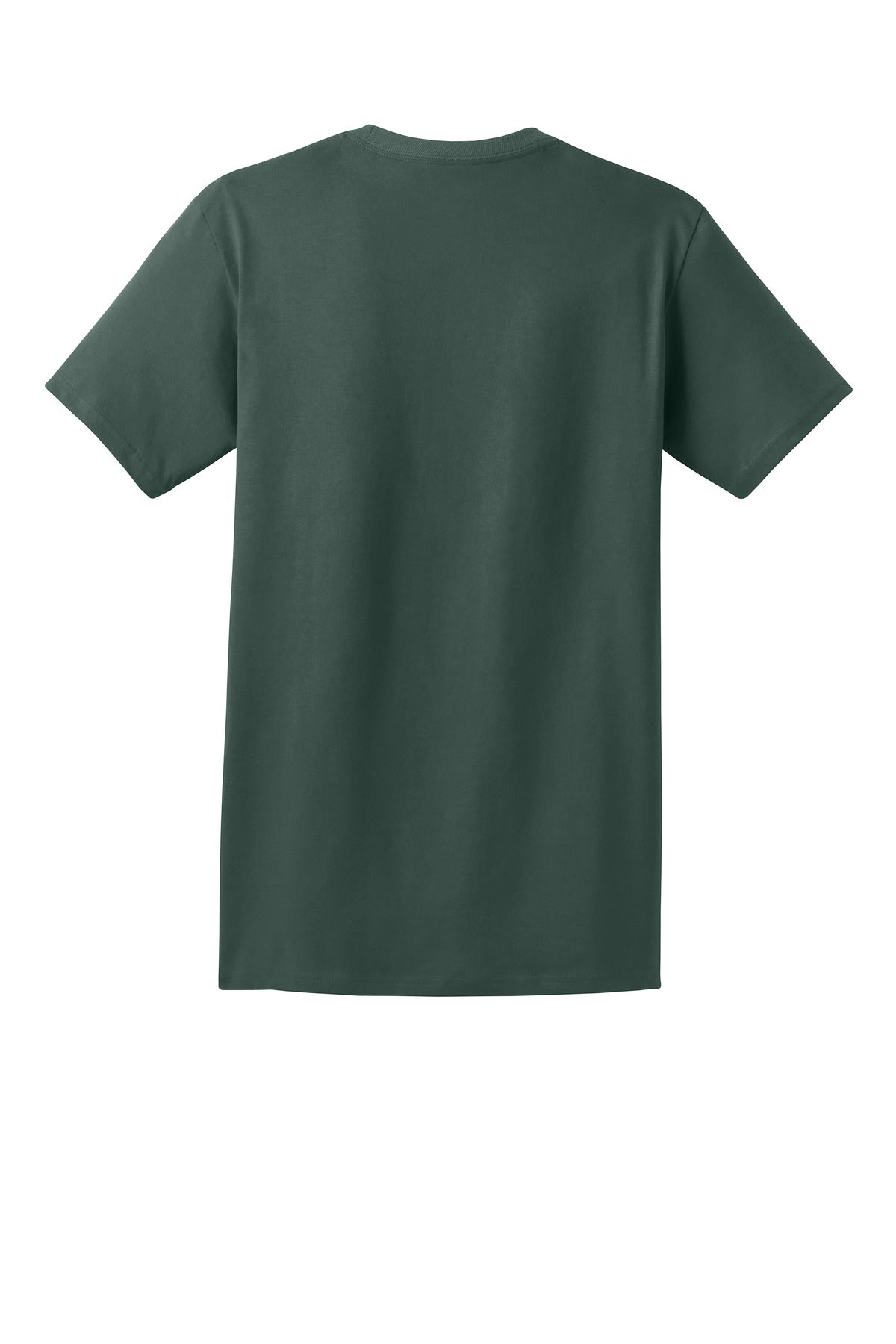 Rear View of Deep Forest Hanes - Authentic 100% Cotton T-Shirt with Pocket. 5590