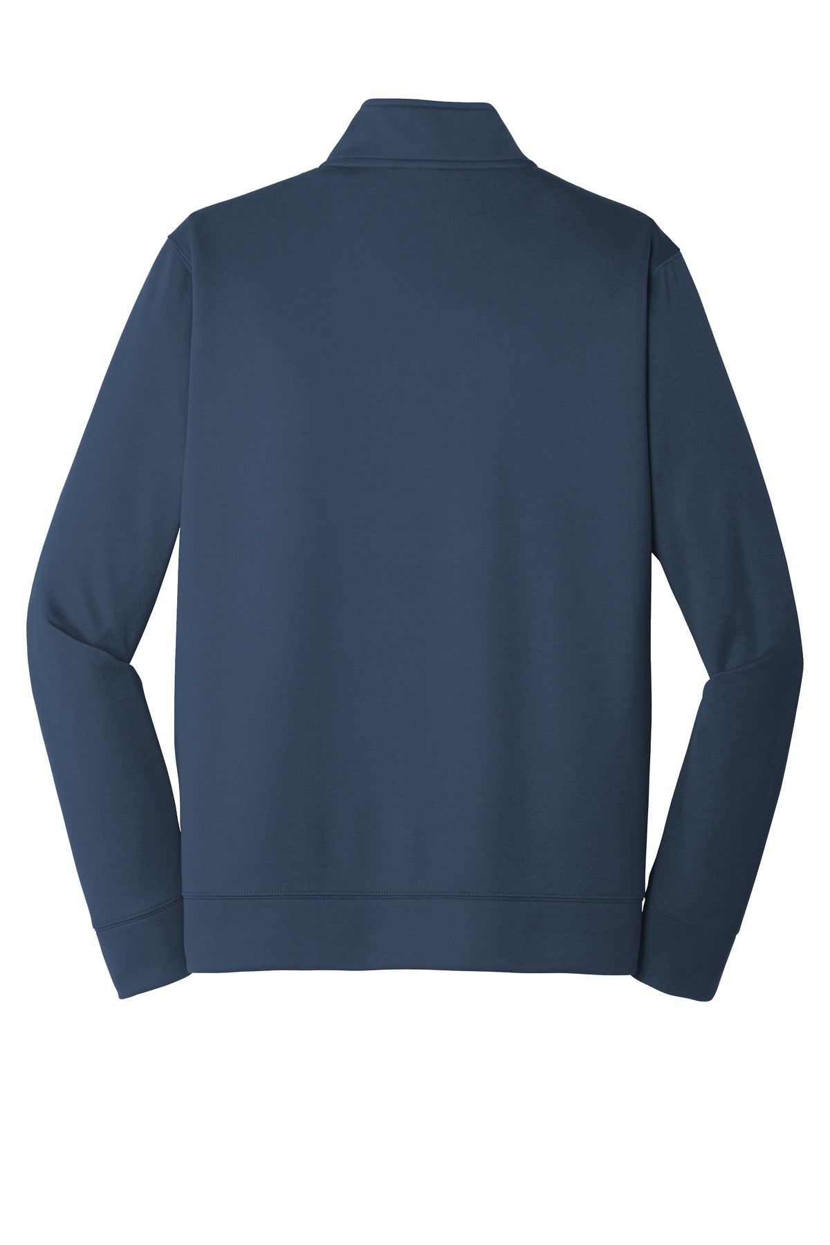 Rear View of Deep Navy Port & Company Performance Fleece 1/4-Zip Pullover Sweatshirt. PC590Q