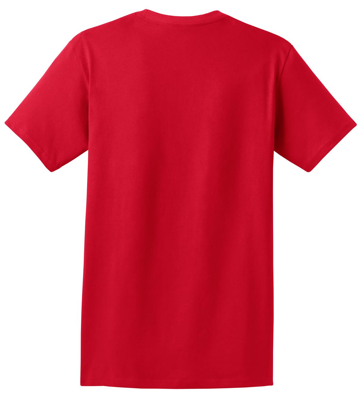 Rear View of Deep Red Hanes - Authentic 100% Cotton T-Shirt with Pocket. 5590