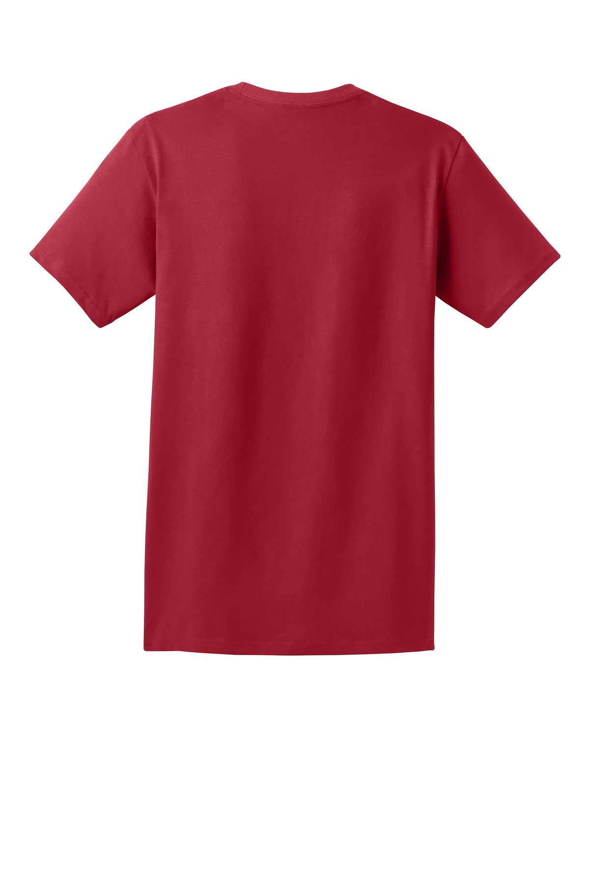 Rear View of Deep Red Hanes - Authentic 100% Cotton T-Shirt with Pocket. 5590