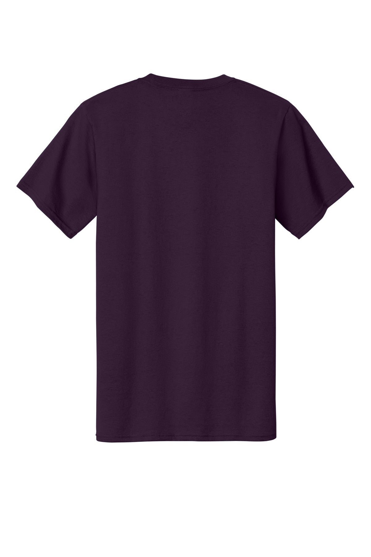 Rear View of Eggplant Port & Company Tall Essential Tee. PC61T