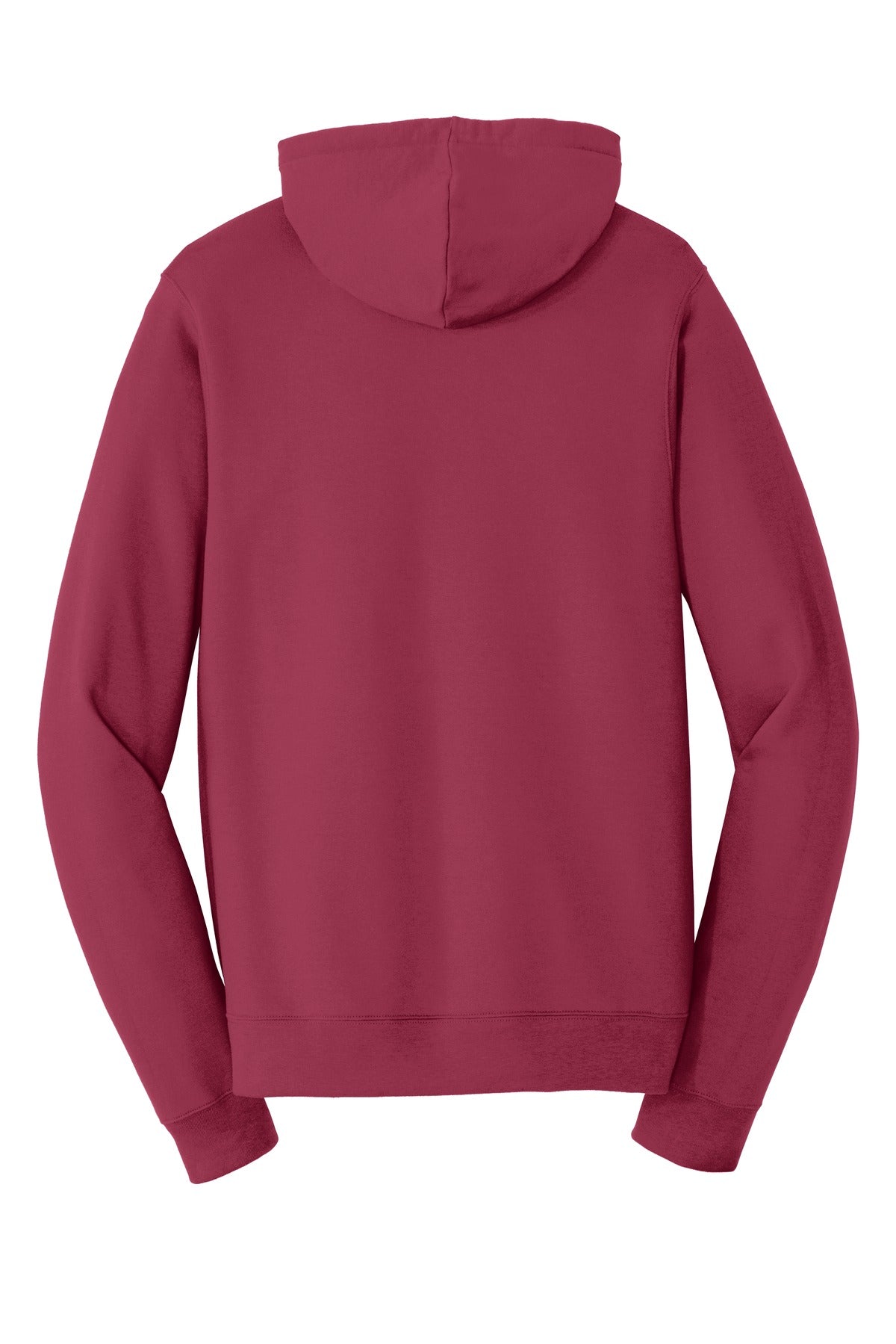 Rear View of Garnet Port & Company Fan Favorite Fleece Pullover Hooded Sweatshirt. PC850H