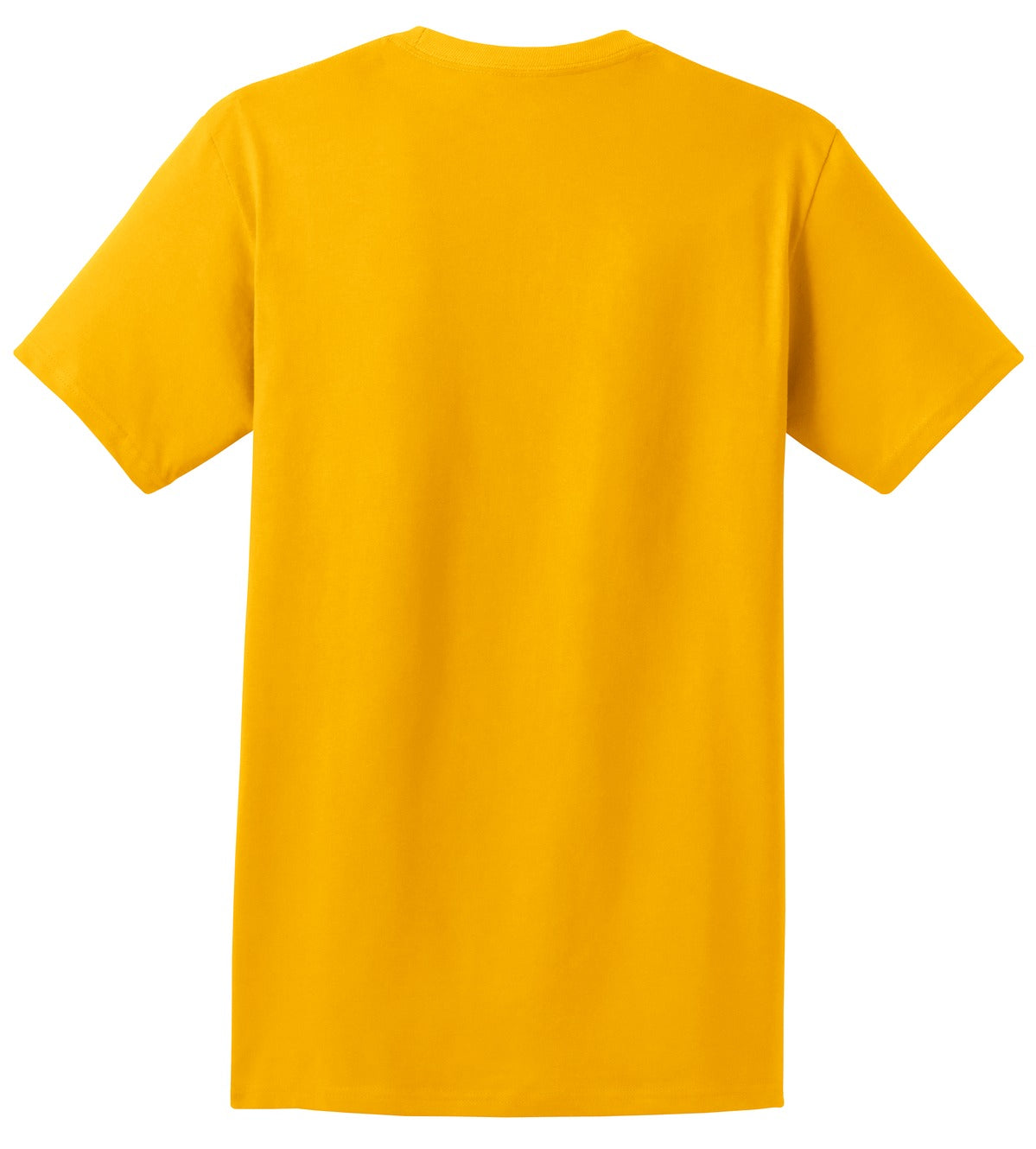 Rear View of Gold Hanes - Authentic 100% Cotton T-Shirt with Pocket. 5590