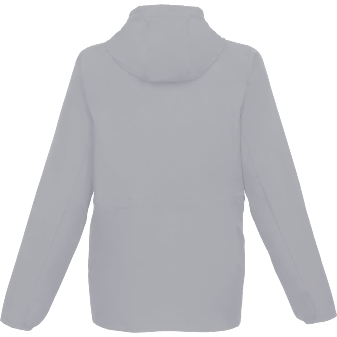 Rear View of Grey ANETO Lightweight Packable Jacket - Women's plain