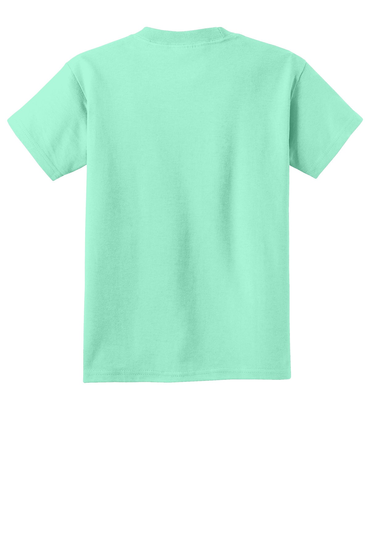 Rear View of Jadeite Port & Company Youth Beach Wash Garment-Dyed Tee. PC099Y