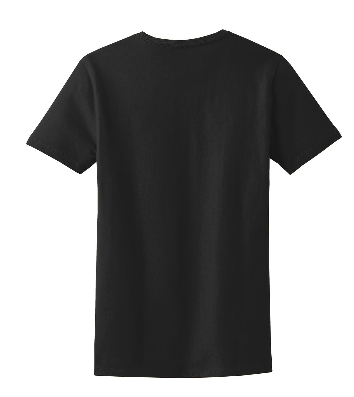 Rear View of Jet Black Port & Company Women's Essential Tee. LPC61