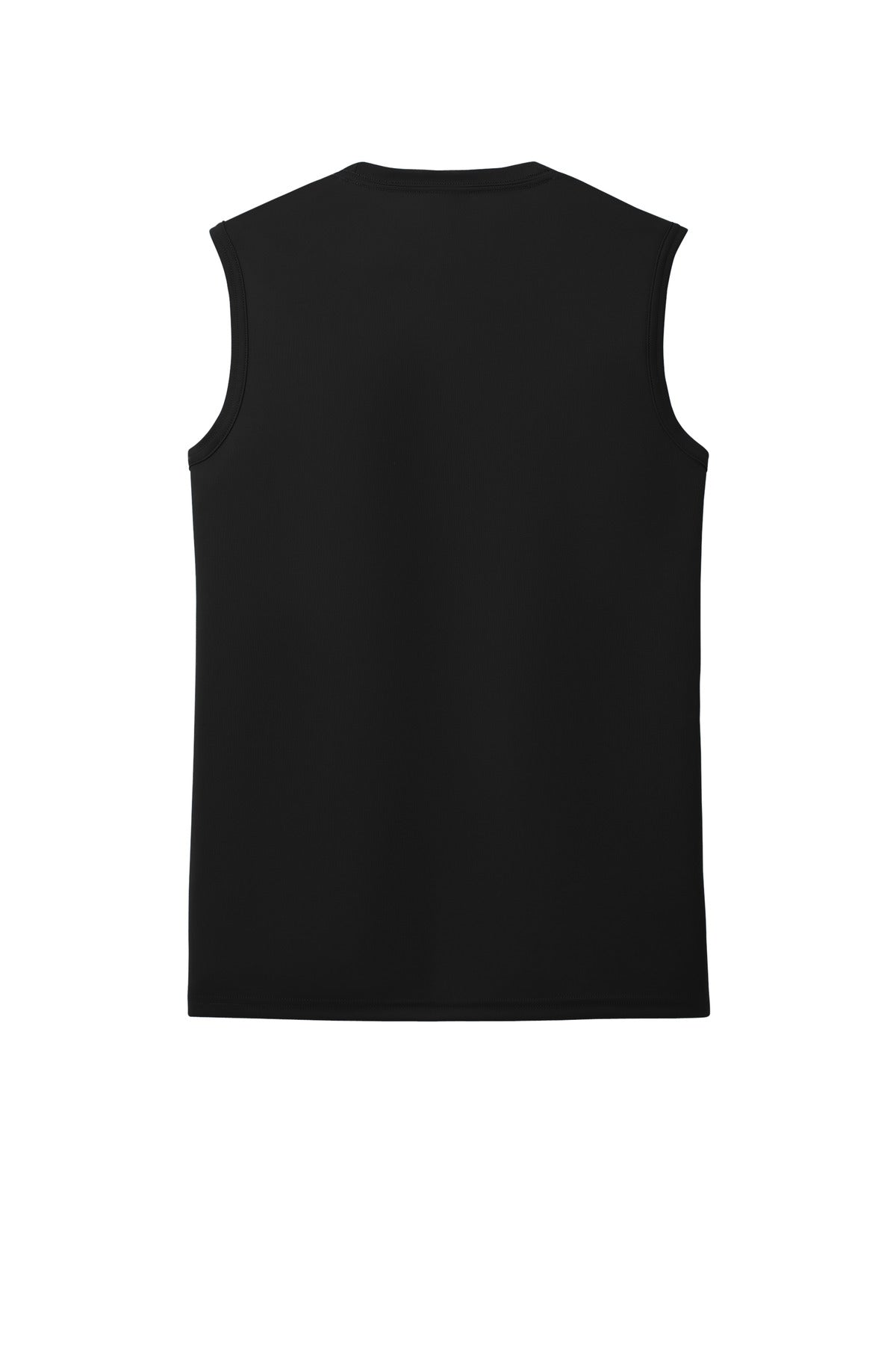 Rear View of JetBlack Port & Company Performance Sleeveless Tee PC380SL