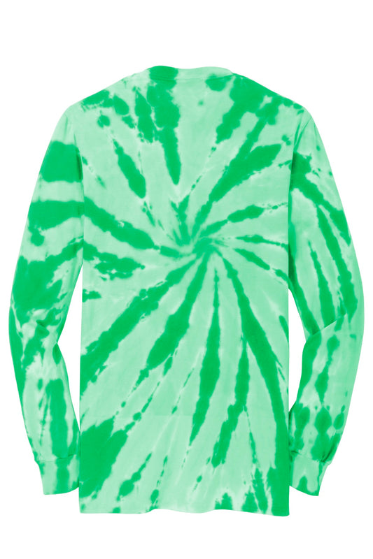 Rear View of Kelly Port & Company Tie-Dye Long Sleeve Tee. PC147LS