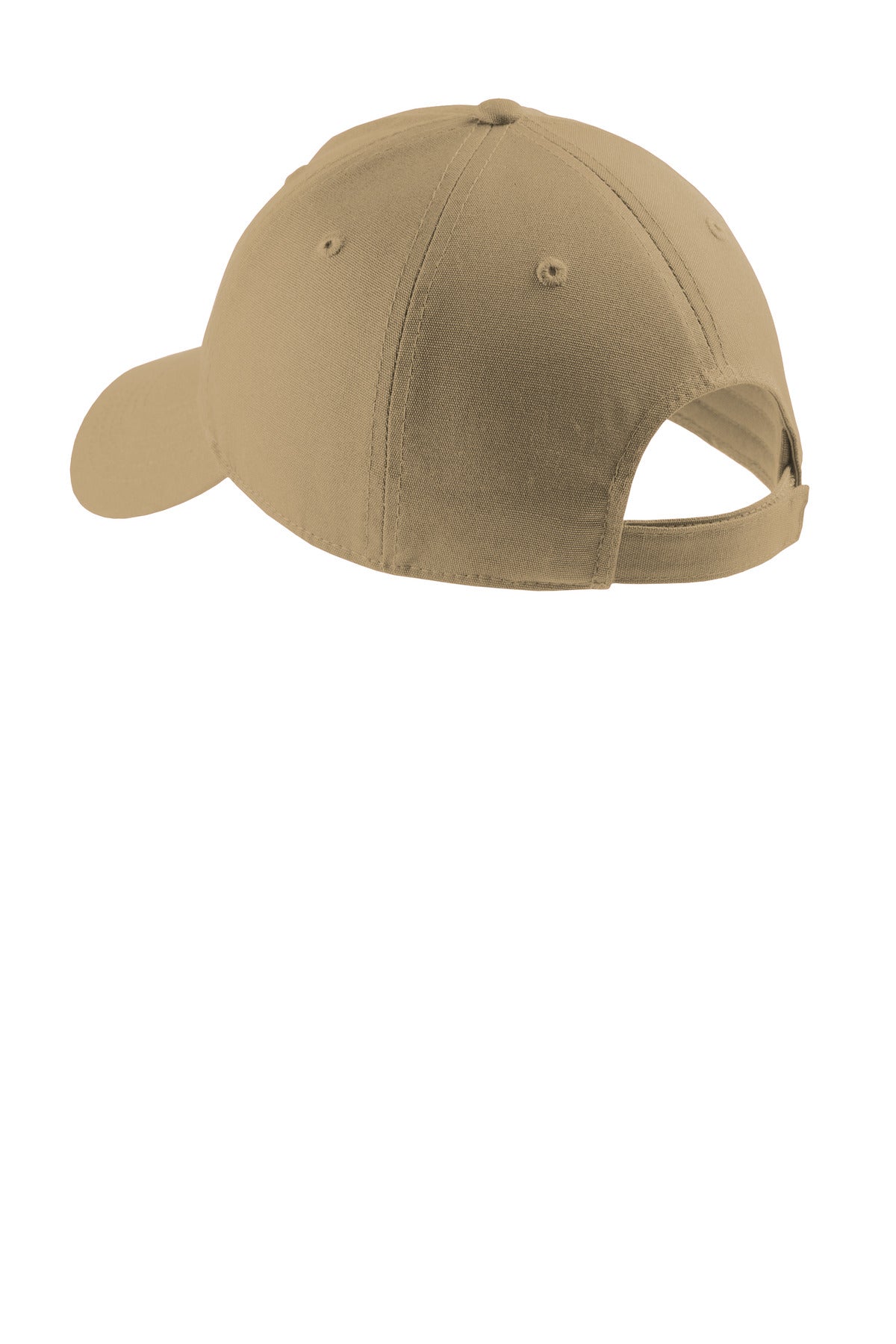 Rear View of Khaki Port & Company Soft Brushed Canvas Cap. CP96