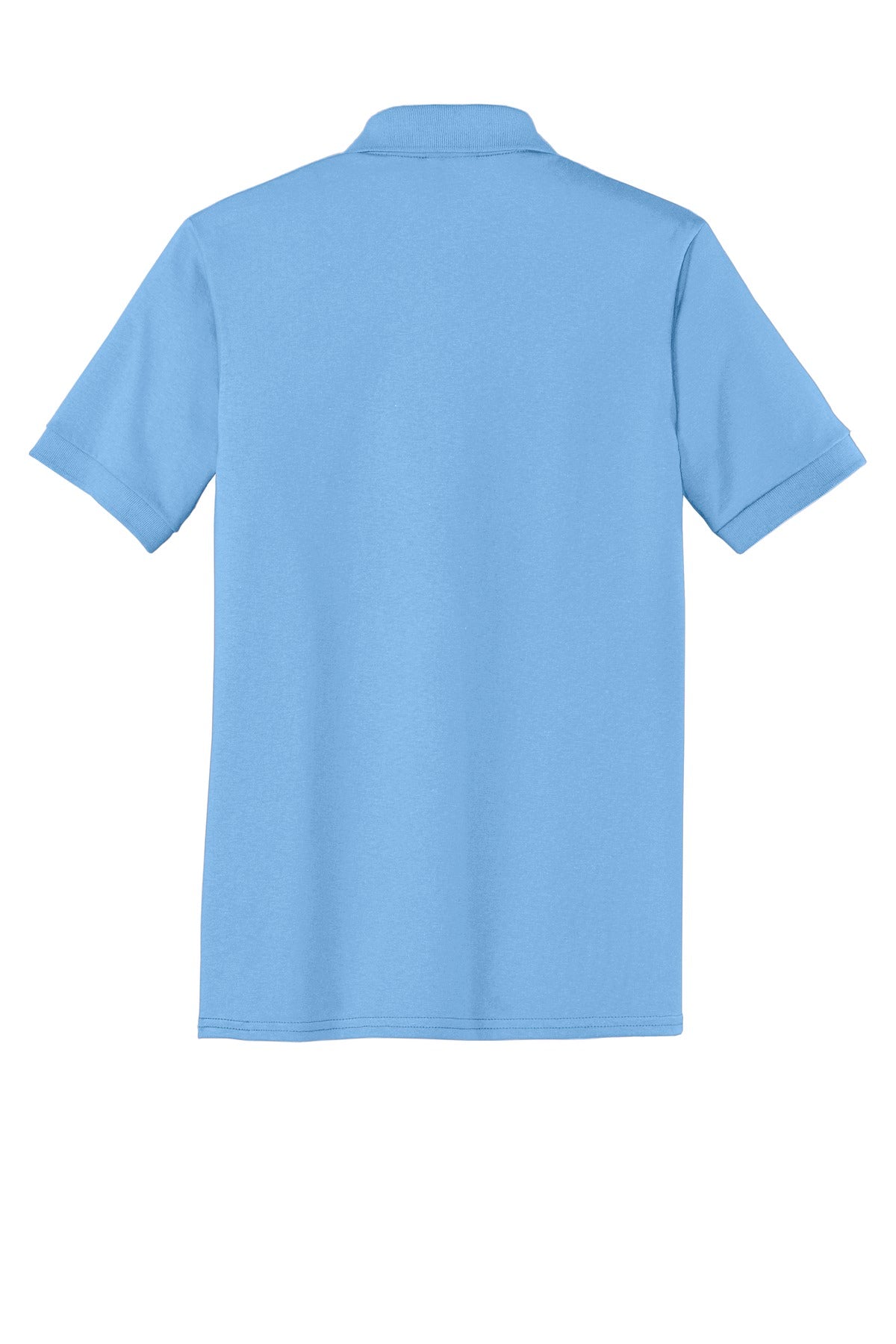 Rear View of Light Blue Port & Company Tall Core Blend Jersey Knit Polo. KP55T