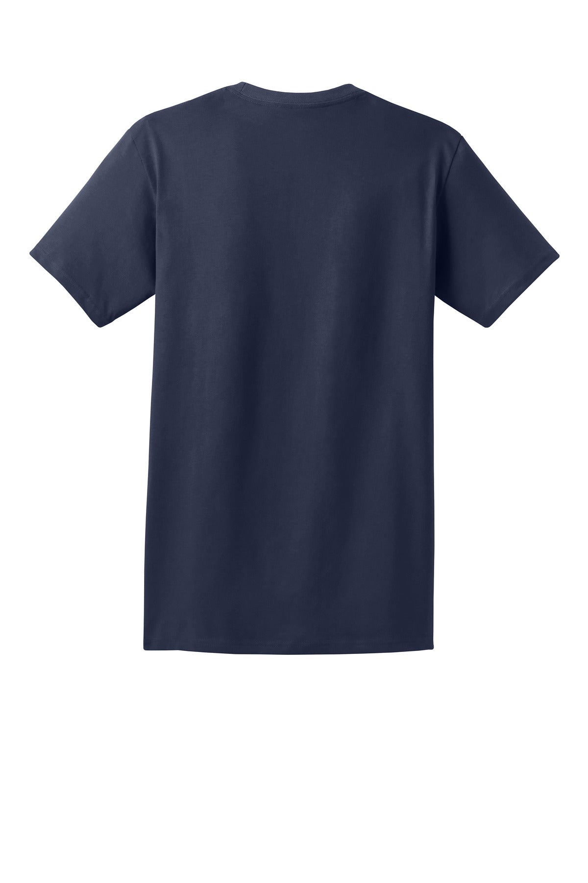 Rear View of Navy Hanes - Authentic 100% Cotton T-Shirt with Pocket. 5590