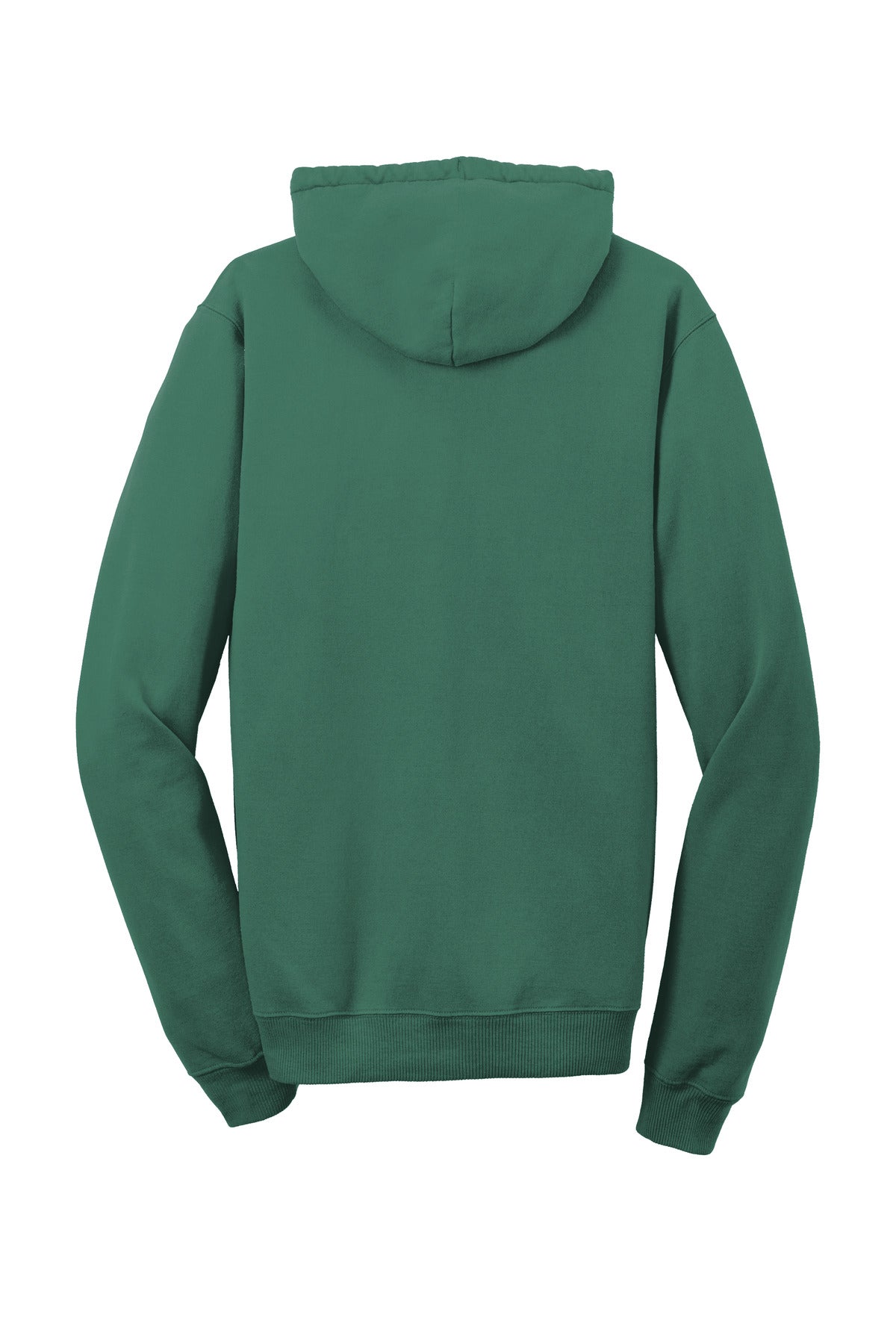 Rear View of NordicGrn Port & Company Beach Wash Garment-Dyed Pullover Hooded Sweatshirt. PC098H