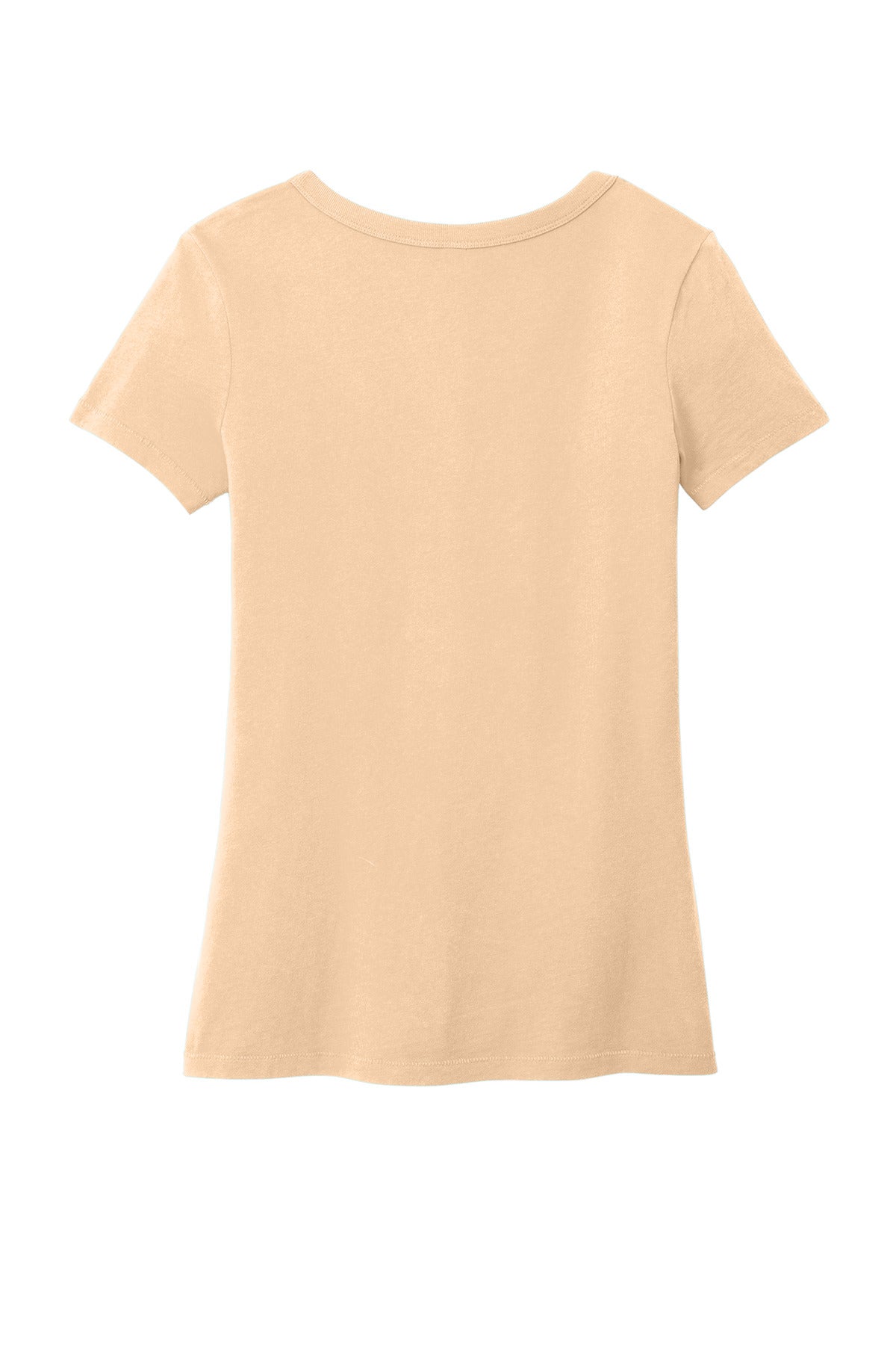 Rear View of Peach Port & Company Women's Beach Wash Garment-Dyed V-Neck Tee LPC099V