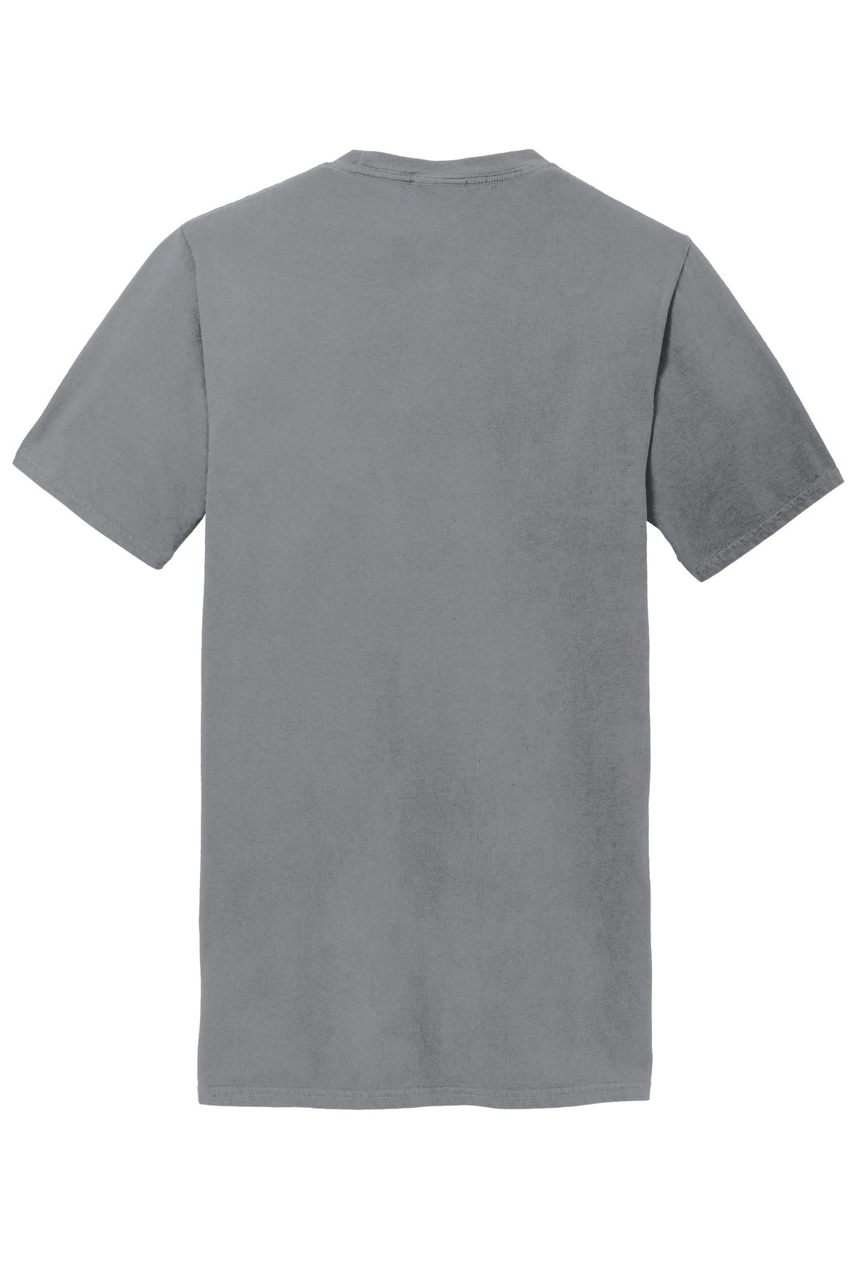 Rear View of Pewter Port & Company Beach Wash Garment-Dyed Pocket Tee. PC099P