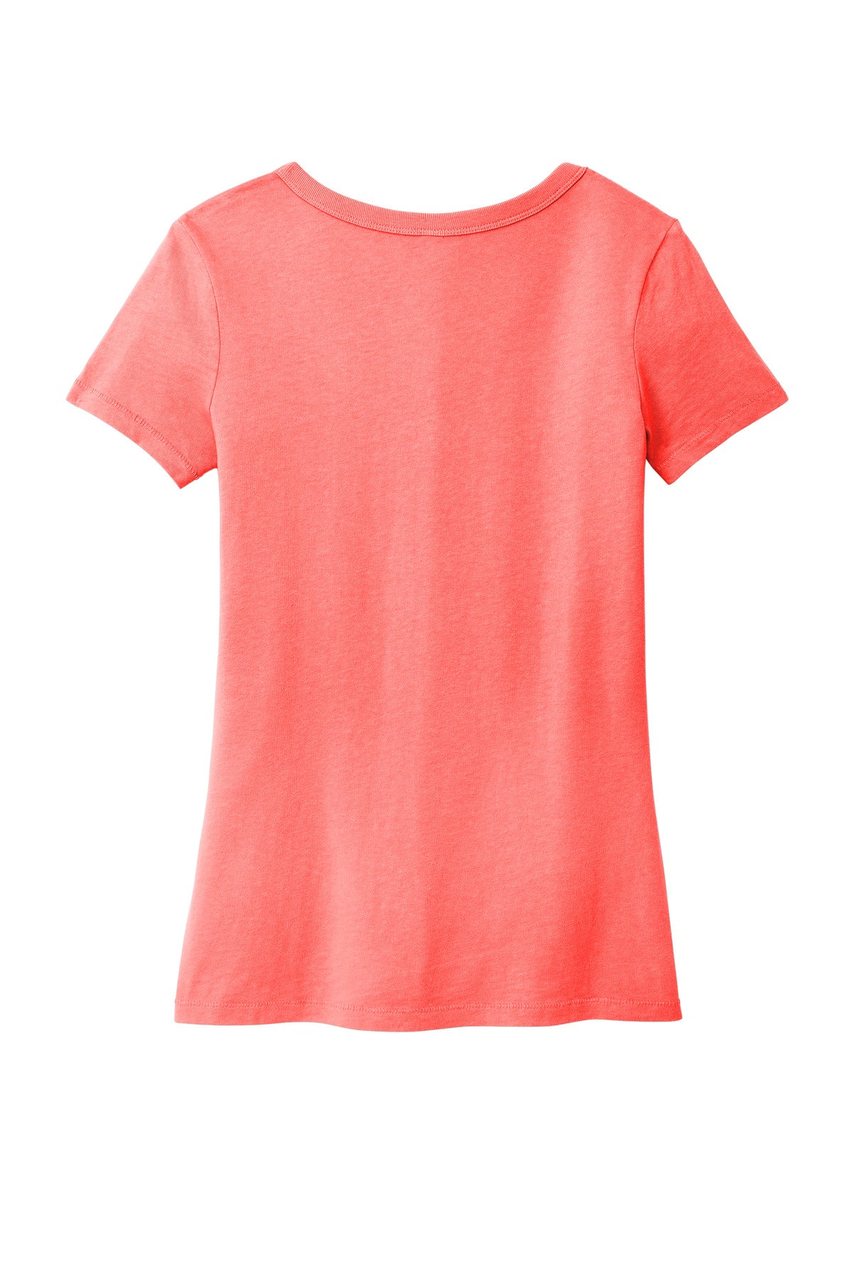 Rear View of Poppy Port & Company Women's Beach Wash Garment-Dyed V-Neck Tee LPC099V