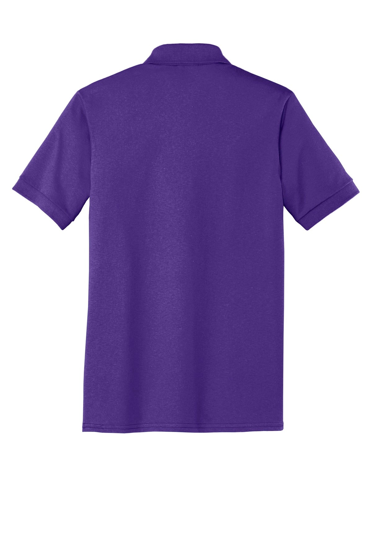 Rear View of Purple Port & Company Tall Core Blend Jersey Knit Polo. KP55T