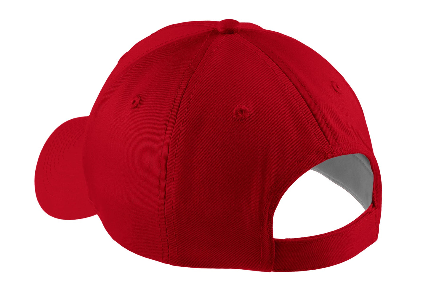 Rear View of Red Port & Company Five-Panel Twill Cap. CP86