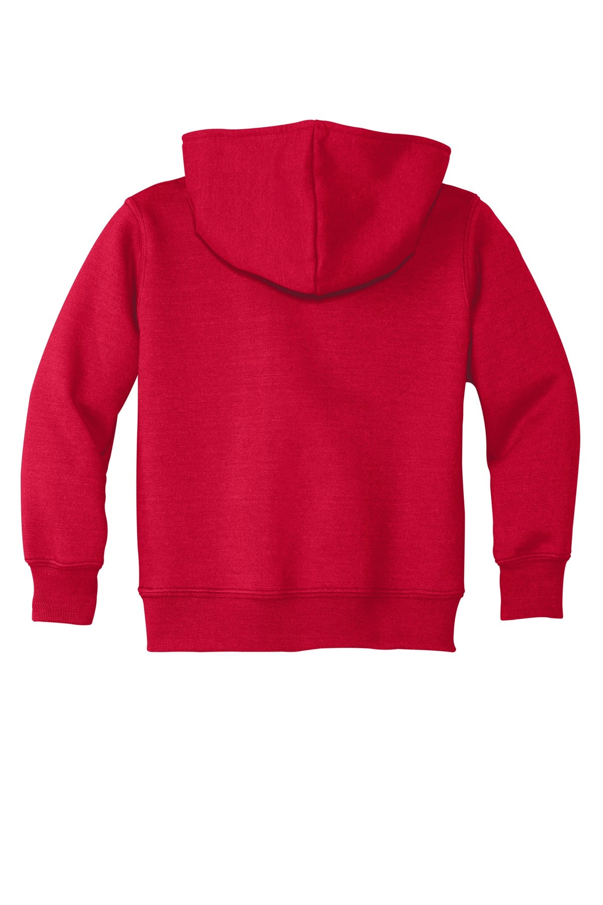 Rear View of Red Port & Company Toddler Core Fleece Pullover Hooded Sweatshirt. CAR78TH