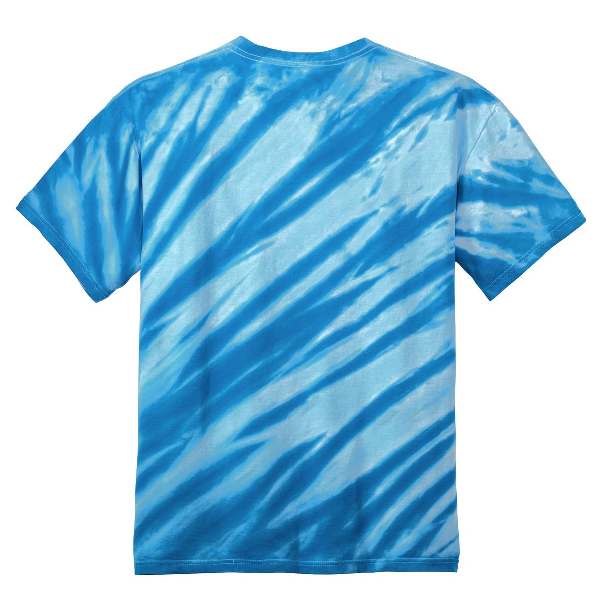 Rear View of Royal Port & Company - Tiger Stripe Tie-Dye Tee. PC148