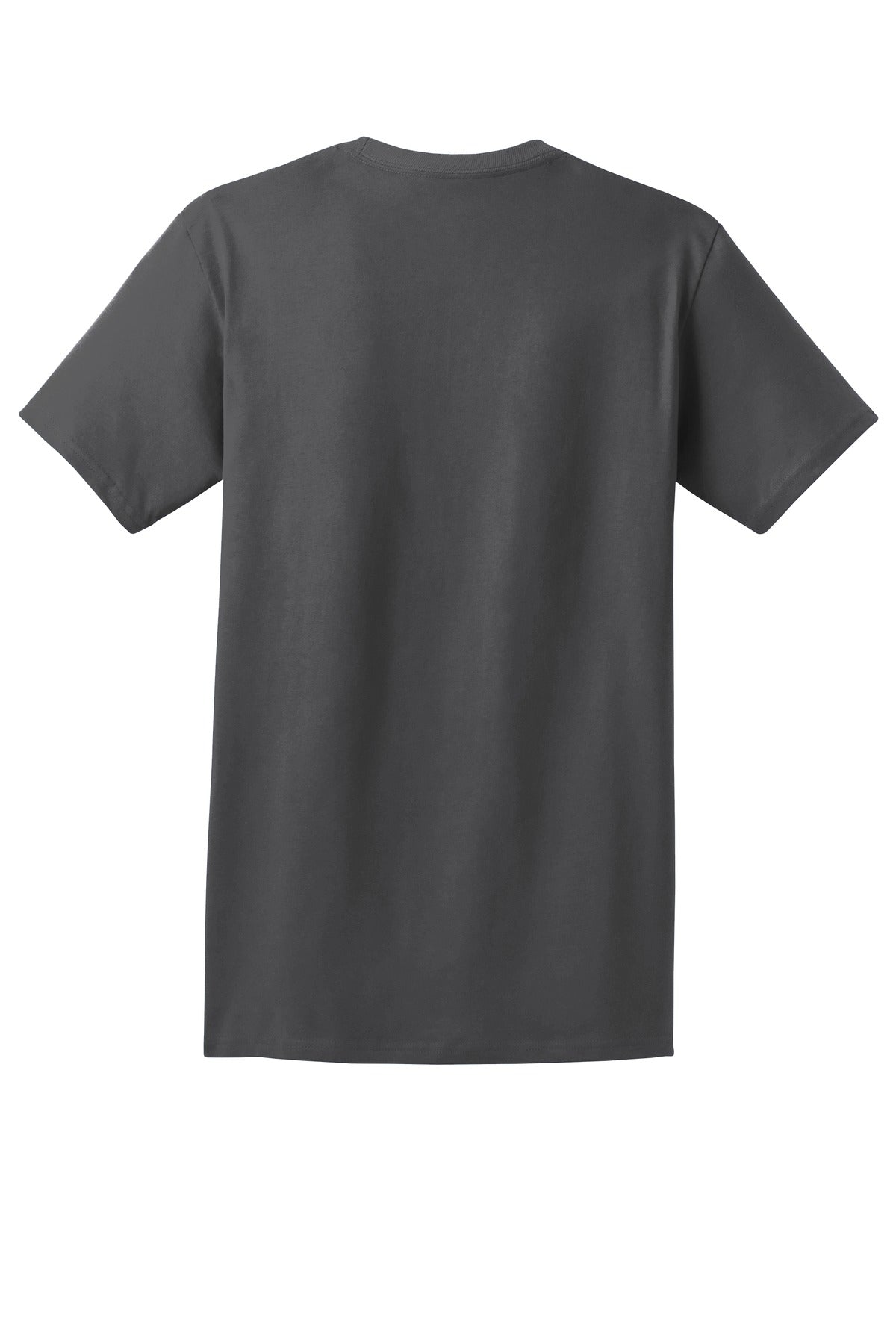Rear View of Smoke Gray Hanes - Authentic 100% Cotton T-Shirt with Pocket. 5590