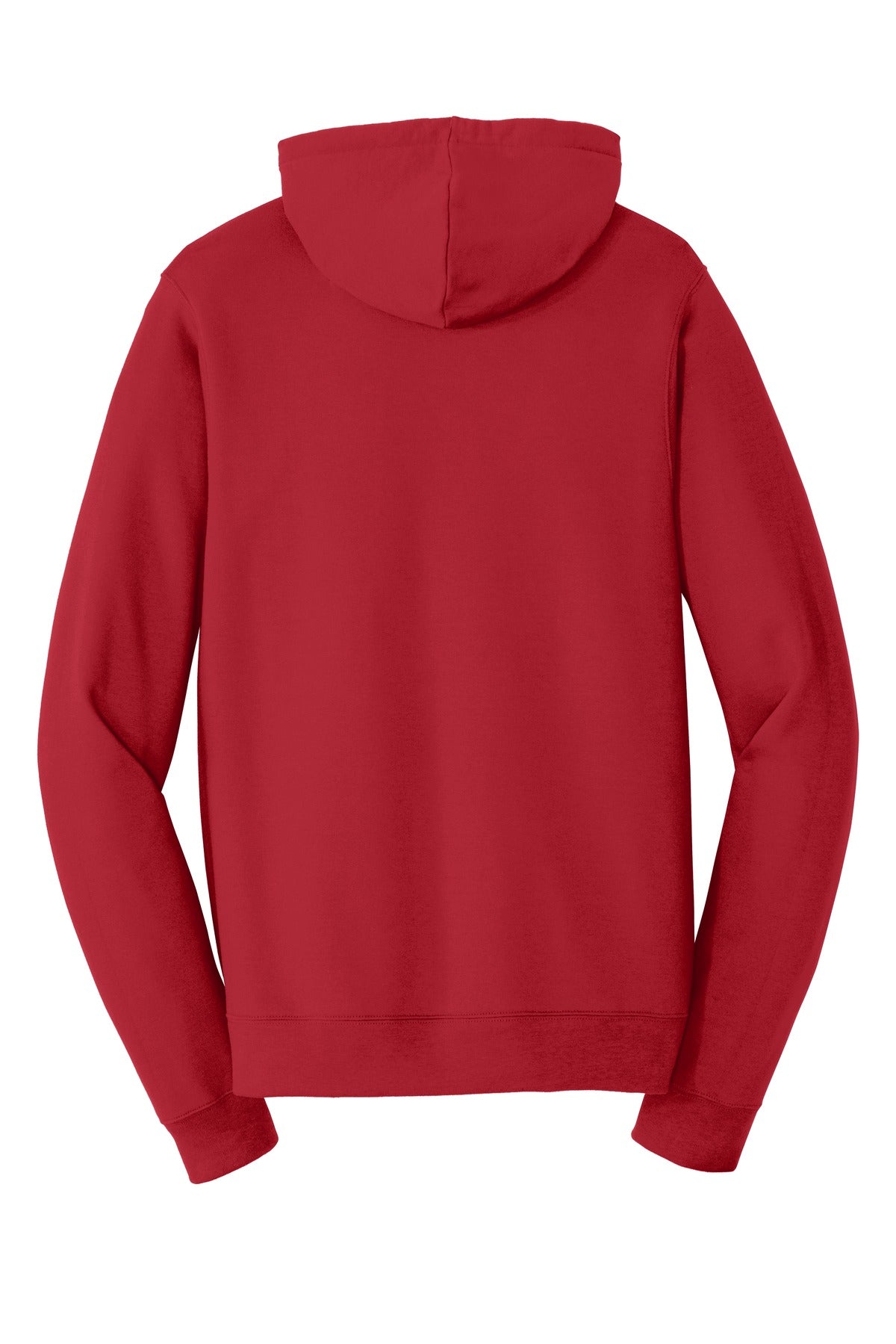 Rear View of Team Cardinal Port & Company Fan Favorite Fleece Pullover Hooded Sweatshirt. PC850H