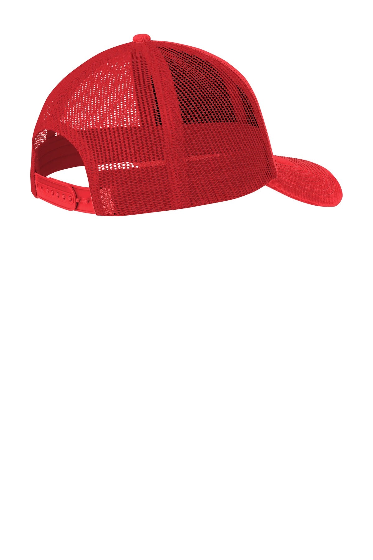 Rear View of True Red Port Authority Snapback Trucker Cap. C112