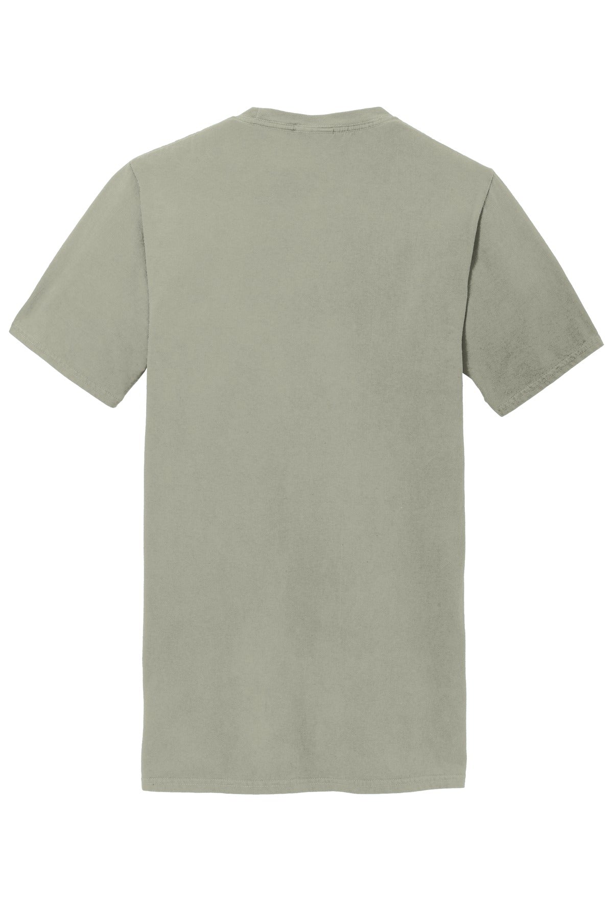 Rear View of Walnut Port & Company Beach Wash Garment-Dyed Pocket Tee. PC099P
