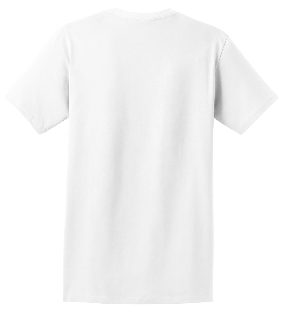 Rear View of White Hanes - Authentic 100% Cotton T-Shirt with Pocket. 5590