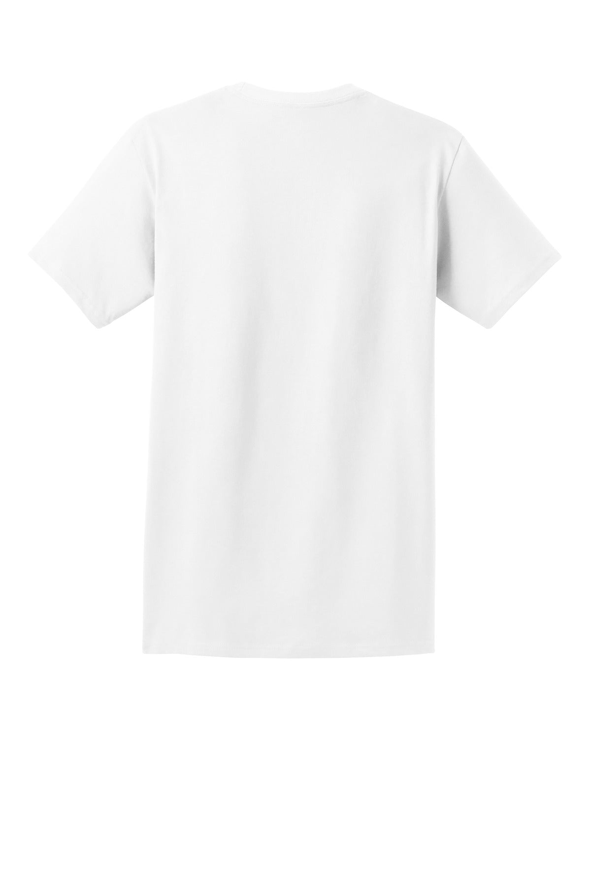 Rear View of White Hanes - Authentic 100% Cotton T-Shirt with Pocket. 5590