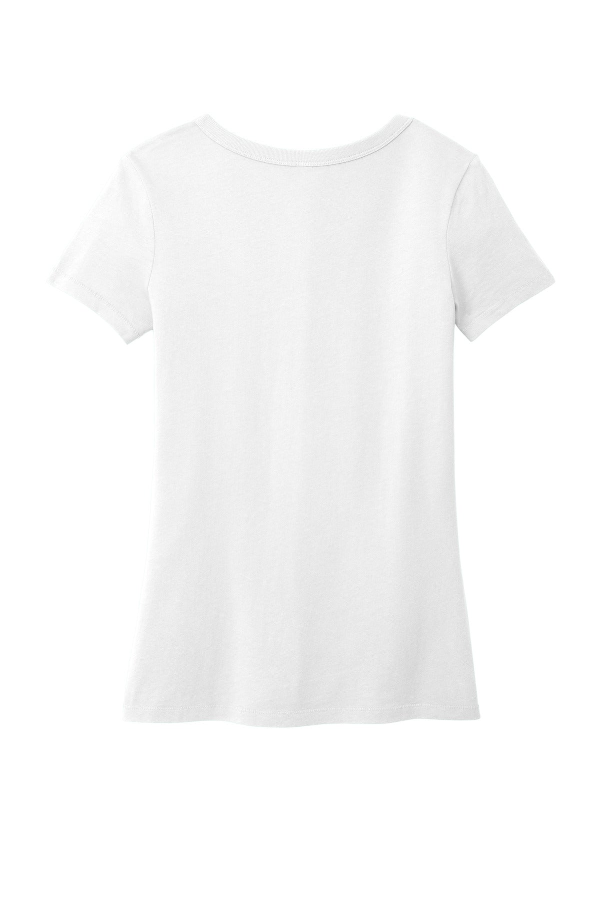 Rear View of White Port & Company Women's Beach Wash Garment-Dyed V-Neck Tee LPC099V
