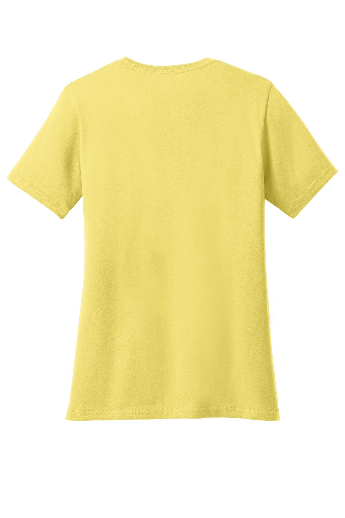 Rear View of Yellow Port & Company Women's Core Cotton Tee. LPC54
