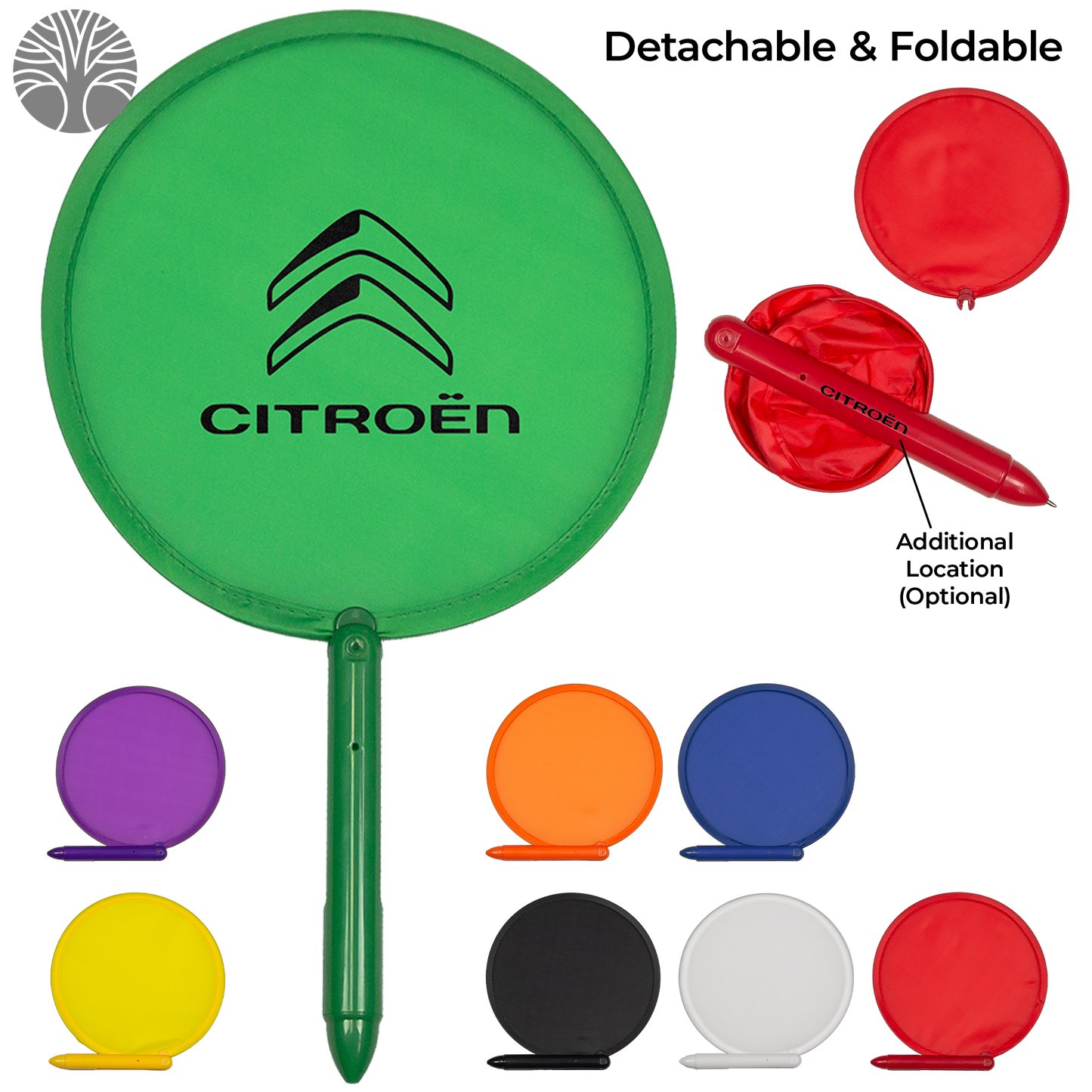 Black Recycled 3-in-1 Hand Fan Pen