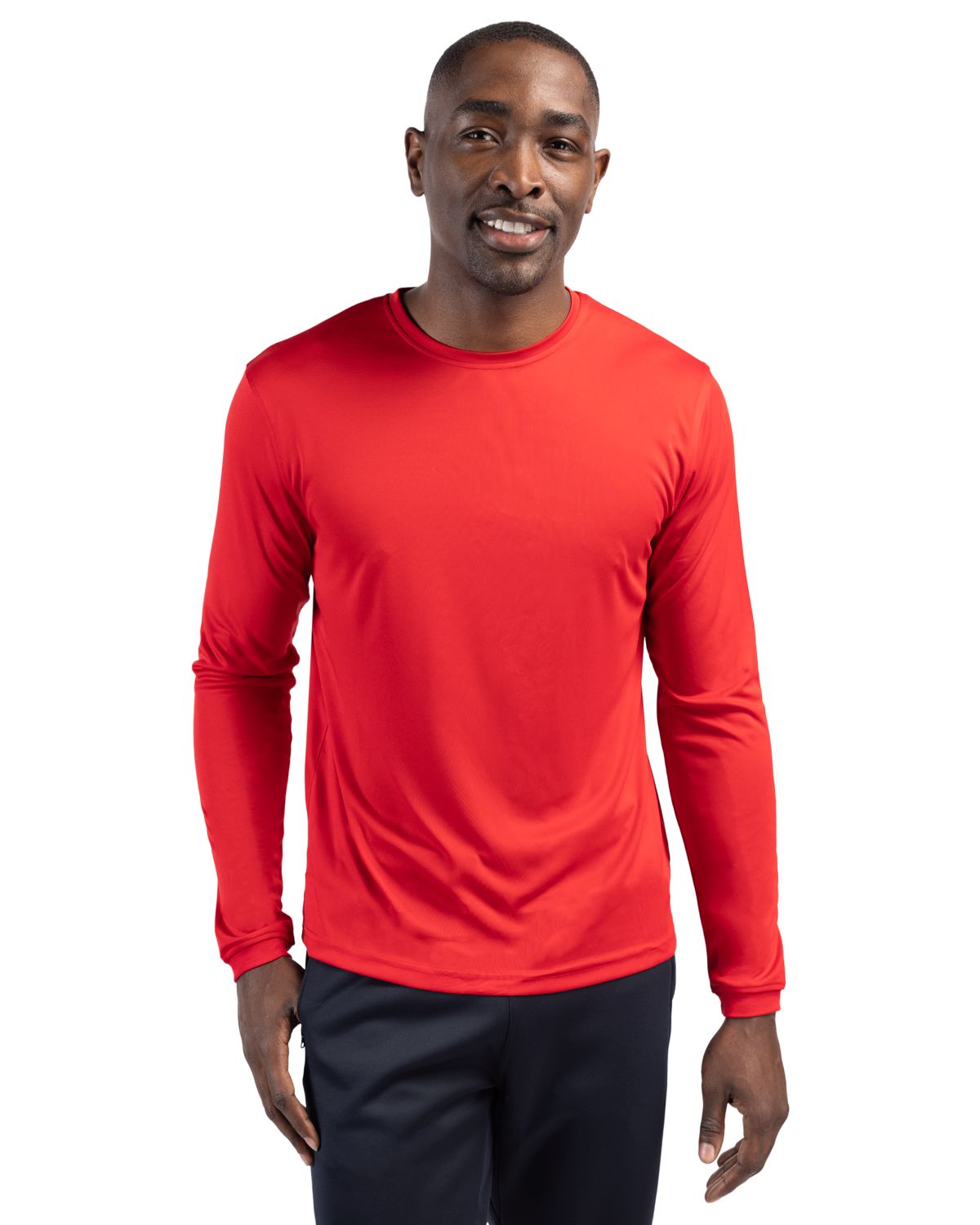 Red Clique Spin Eco Performance Long Sleeve Mens Tee Shirt - S