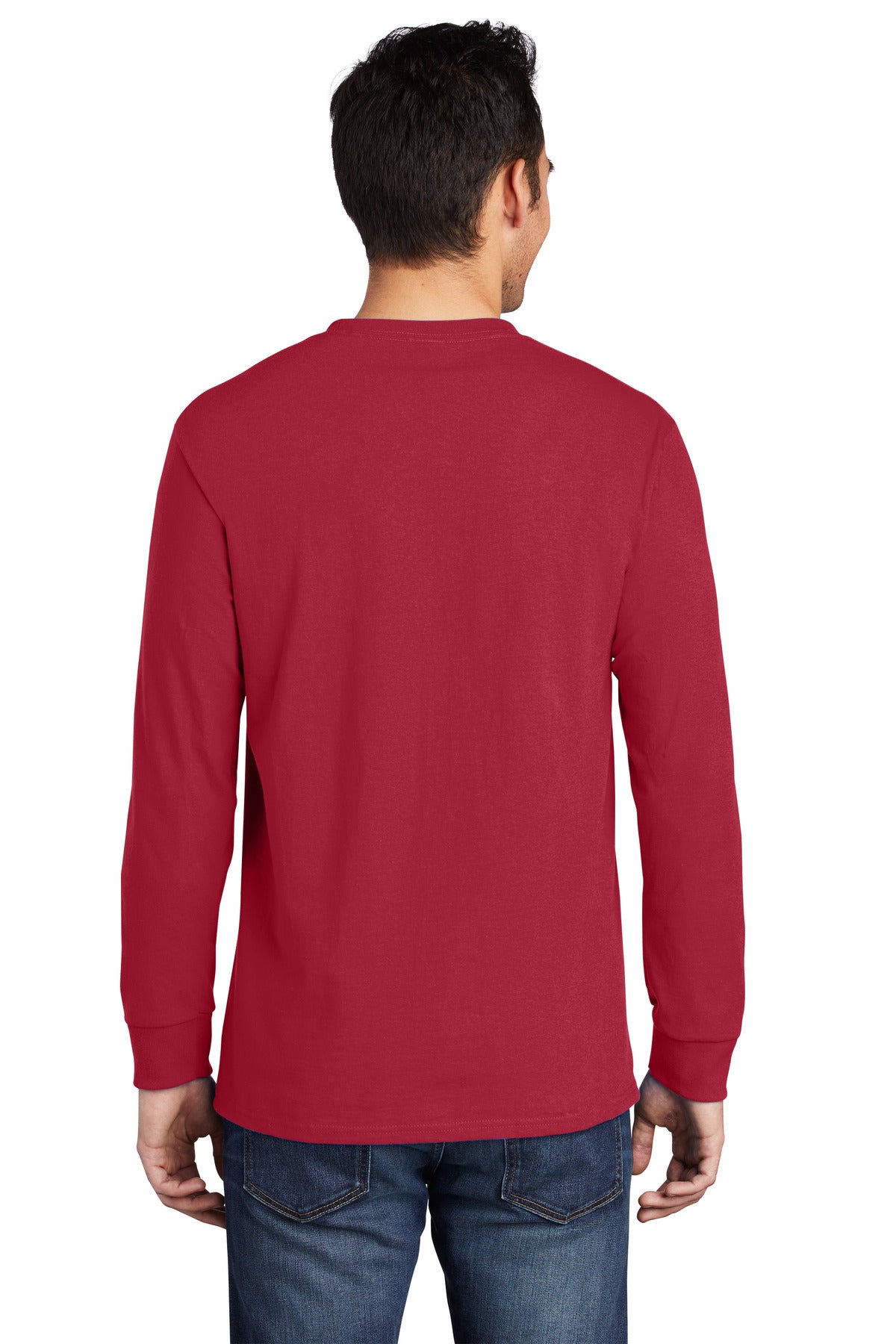 Red Port & Company Long Sleeve Essential Pocket Tee. PC61LSP