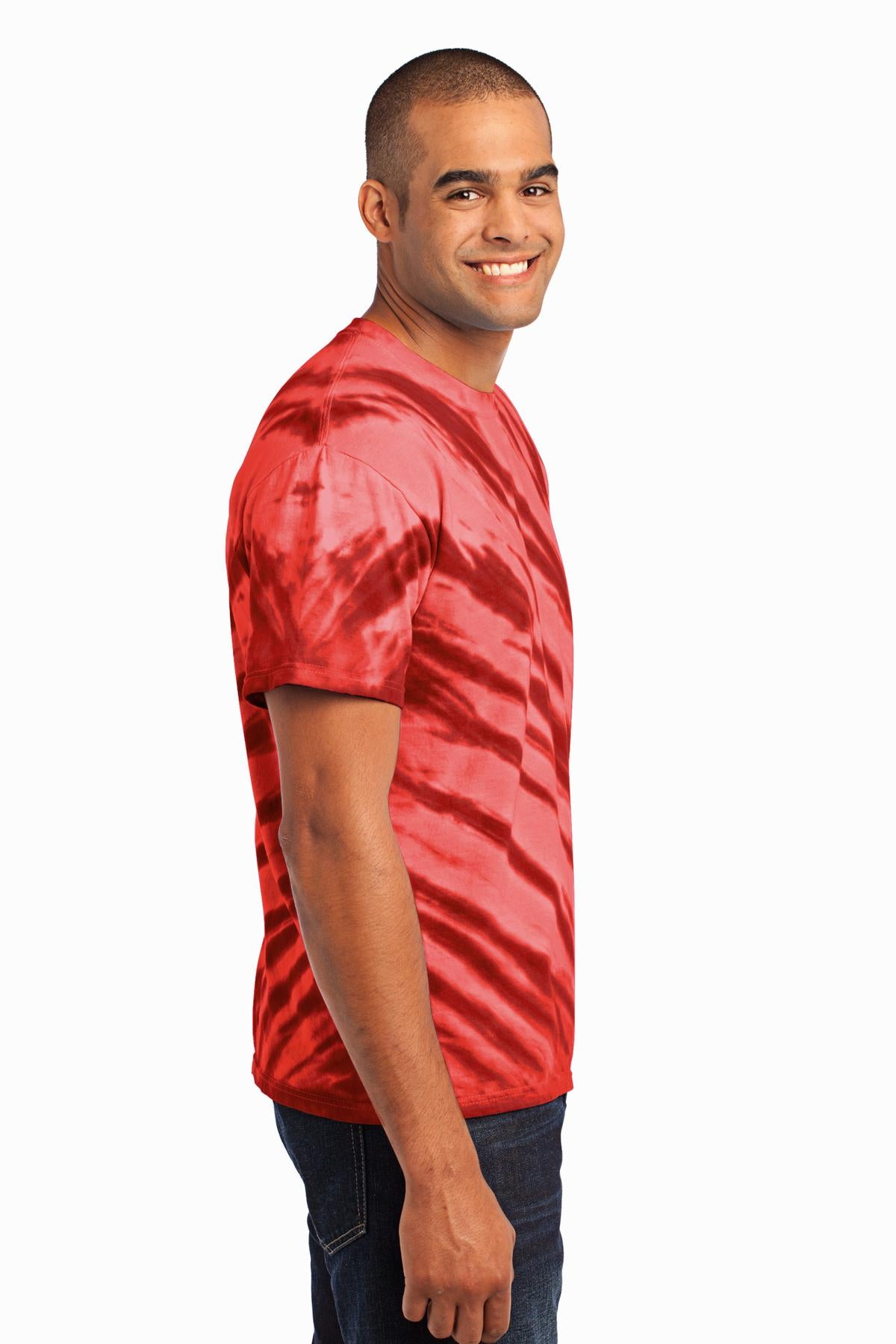 Red Port & Company - Tiger Stripe Tie-Dye Tee. PC148