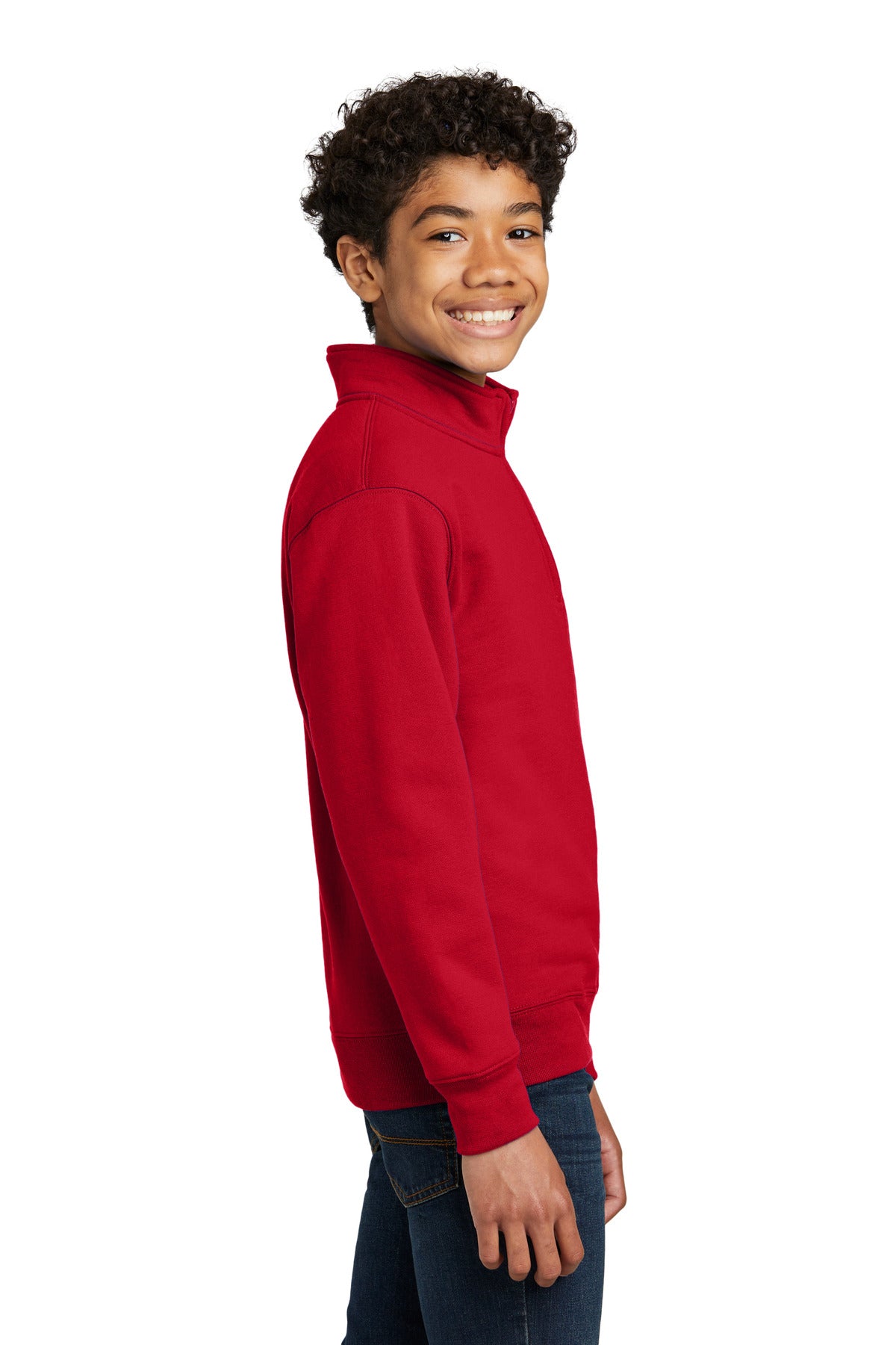 Red Port & Company Youth Core Fleece 1/4-Zip Pullover Sweatshirt PC78YQ