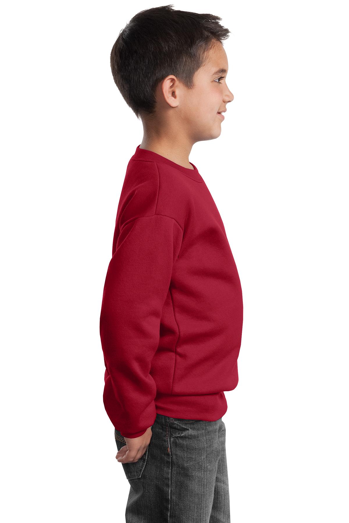 Red Port & Company Youth Core Fleece Crewneck Sweatshirt. PC90Y