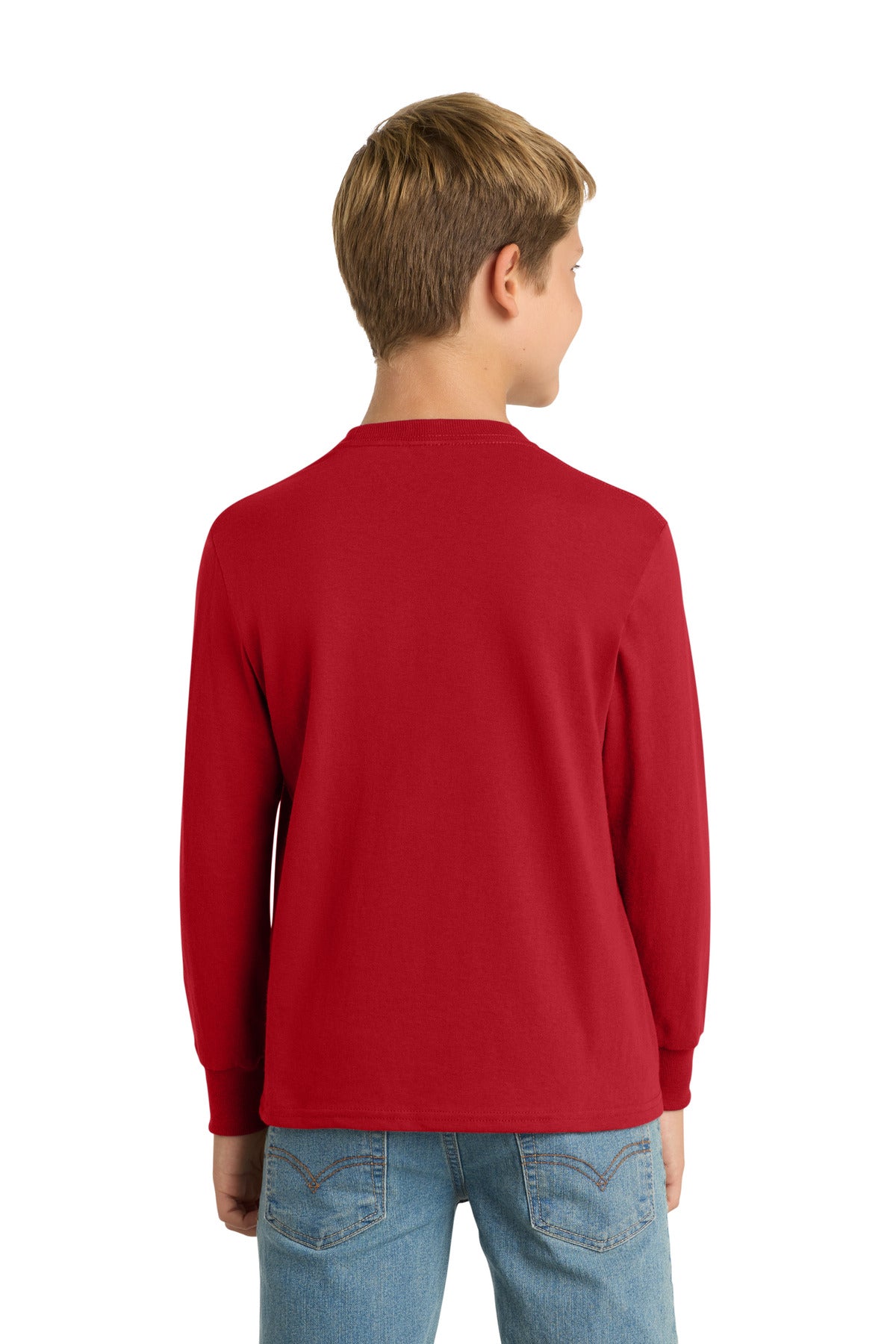 Red Port & Company Youth Long Sleeve Core Cotton Tee. PC54YLS