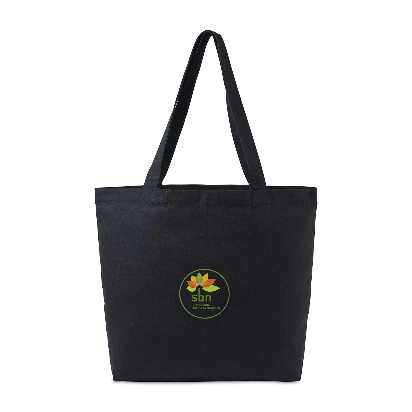 Black AWARE™ Recycled Cotton Shopper Tote with Interior Zip Pocket