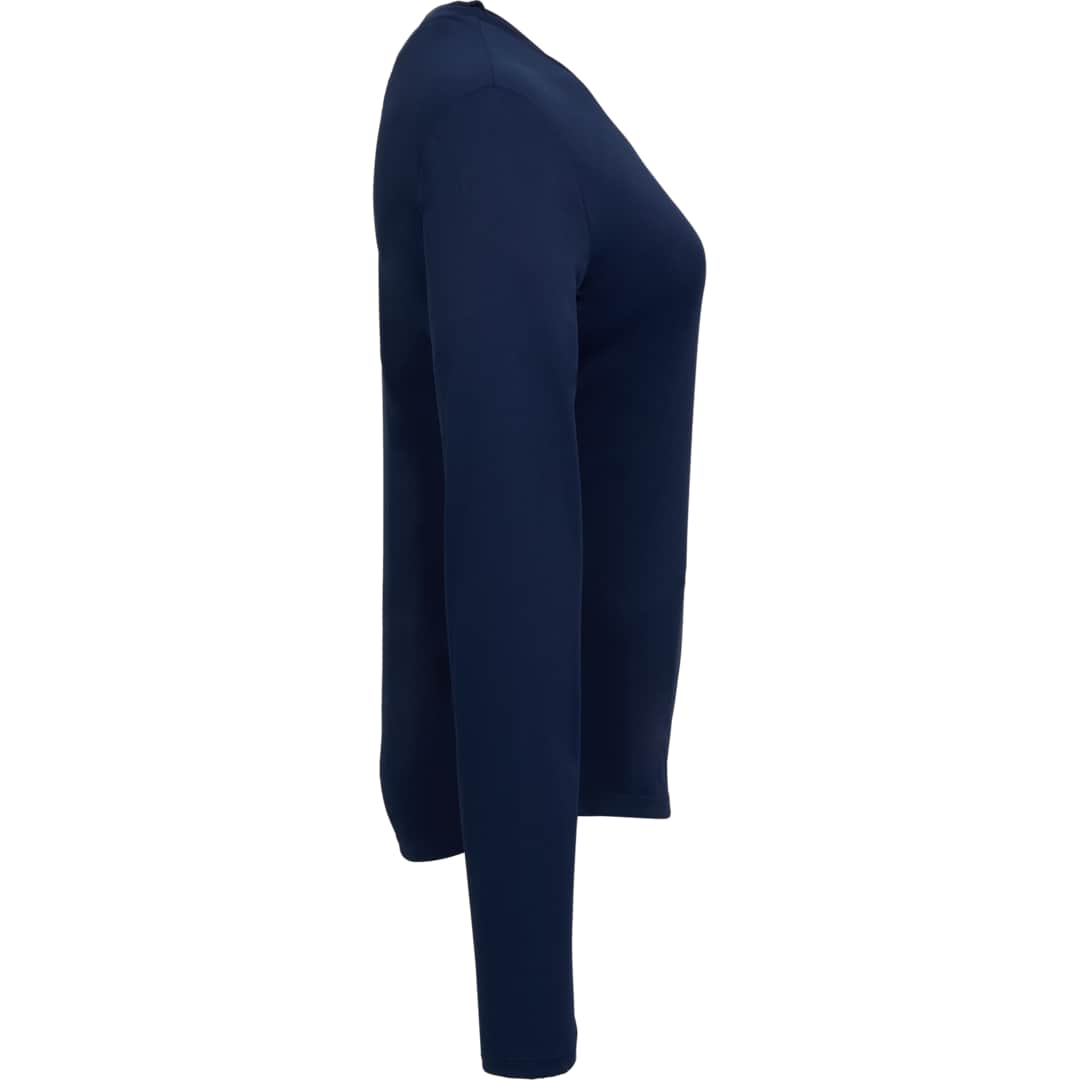Right View of Blue DARA LS Tech Tee - Women's plain