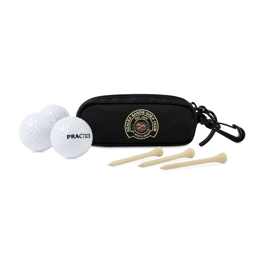 Black Golf Links Ball & Tee Caddy Kit