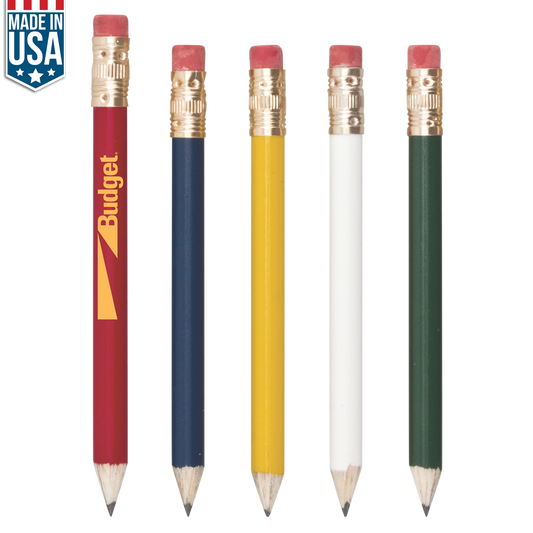 Blue Round Wooden Golf Pencil With Eraser