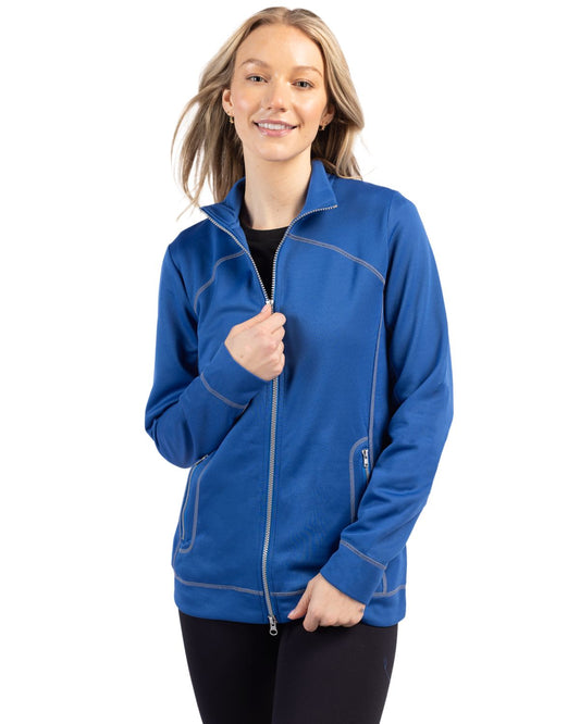 Royal Blue Clique Helsa Performance Womens Full Zip Knit Jacket - XS