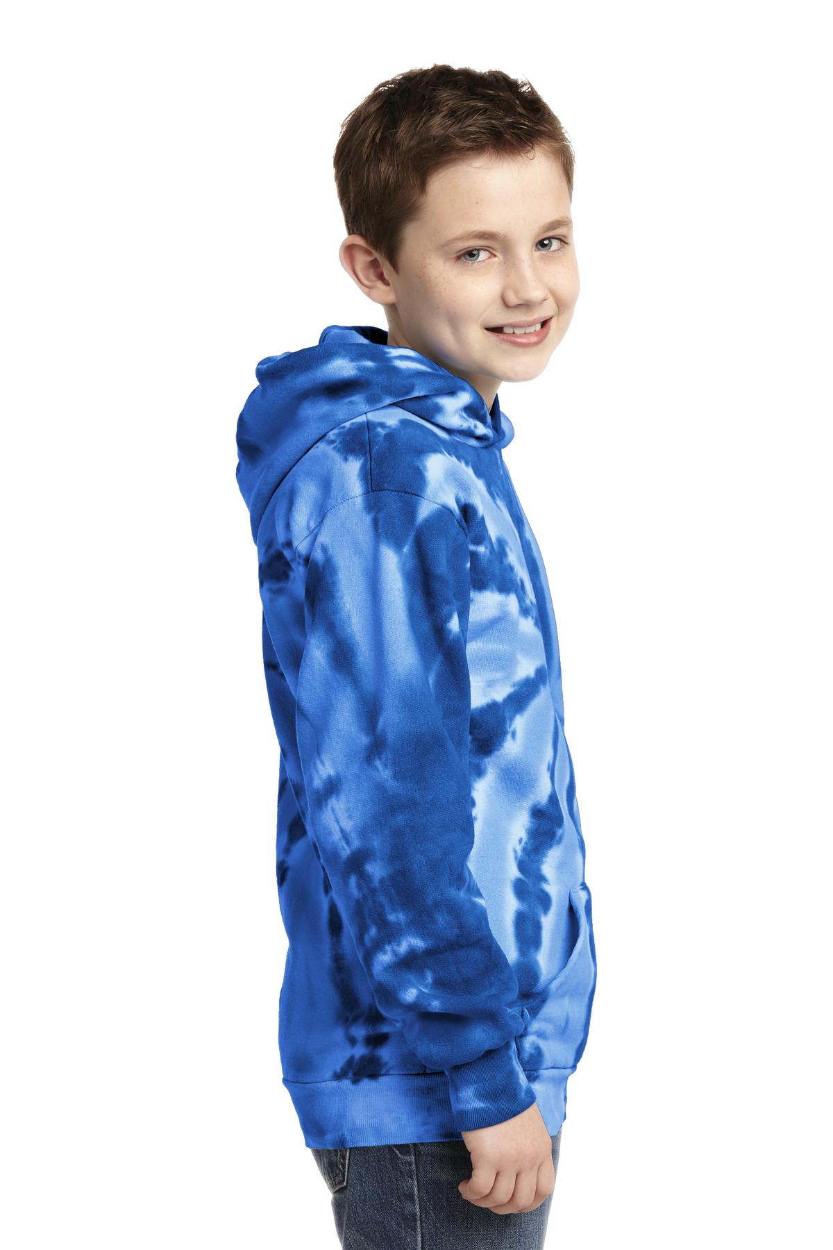 Royal Port & Company Youth Tie-Dye Pullover Hooded Sweatshirt. PC146Y