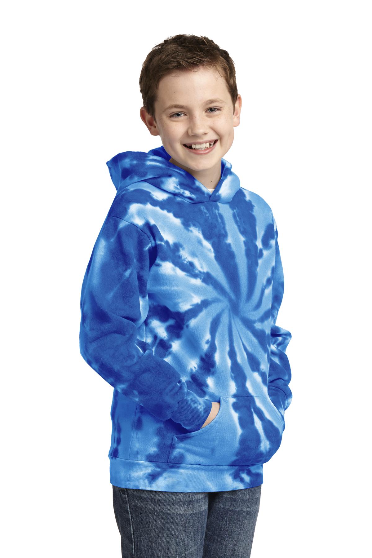 Royal Port & Company Youth Tie-Dye Pullover Hooded Sweatshirt. PC146Y