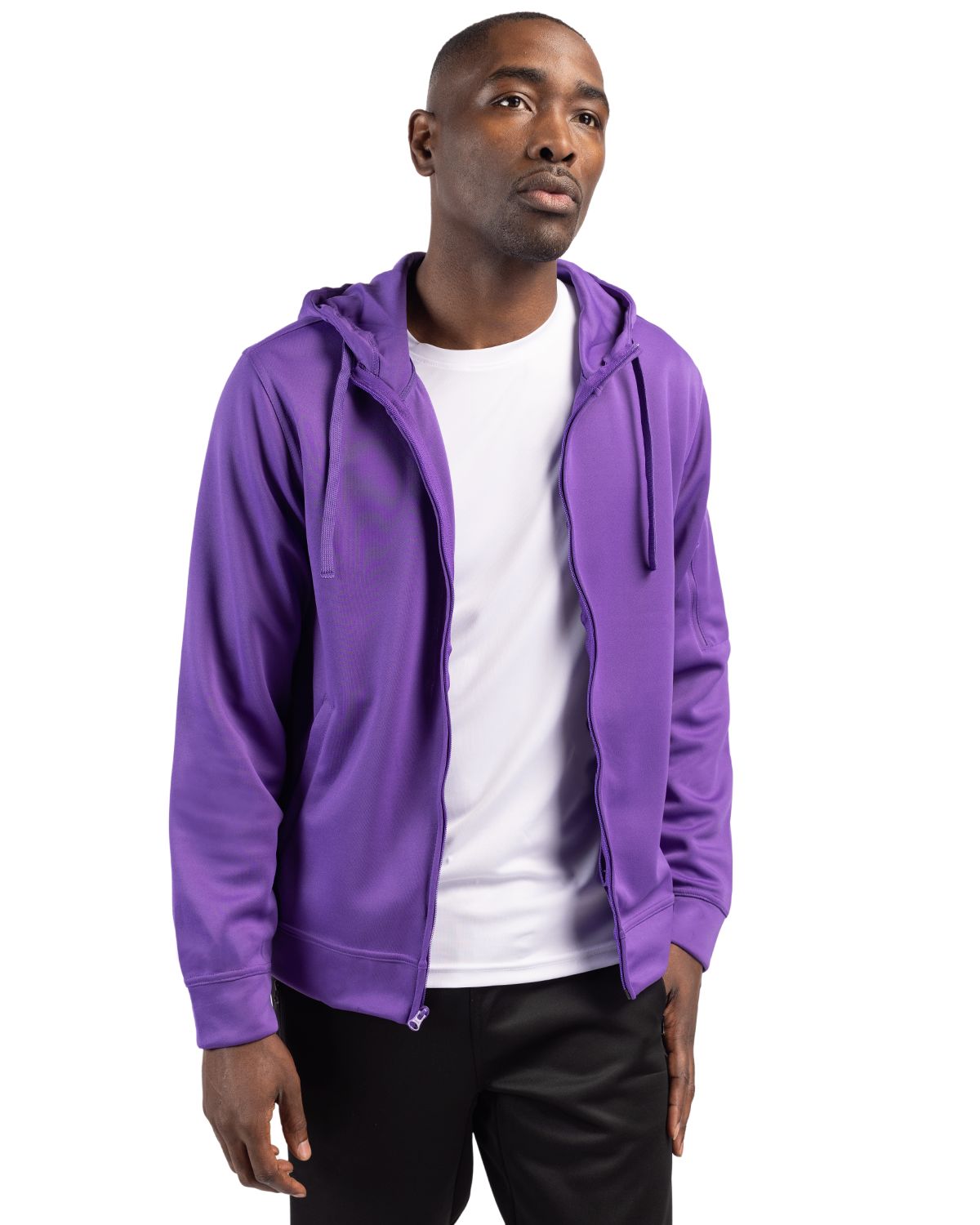 Royal Purple Clique Lift Eco Performance Full Zip Unisex Hoodie Sweatshirt - XS