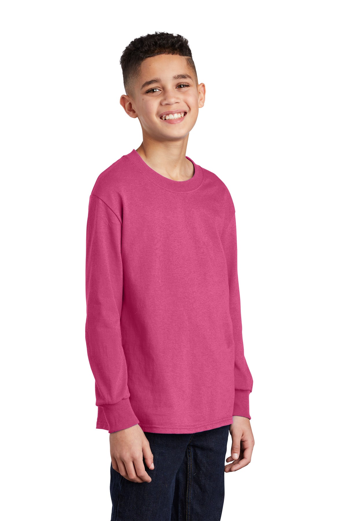 Sangria Port & Company Youth Long Sleeve Core Cotton Tee. PC54YLS