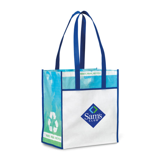 Royal Blue-Pattern Vita Laminated Recycled Shopper