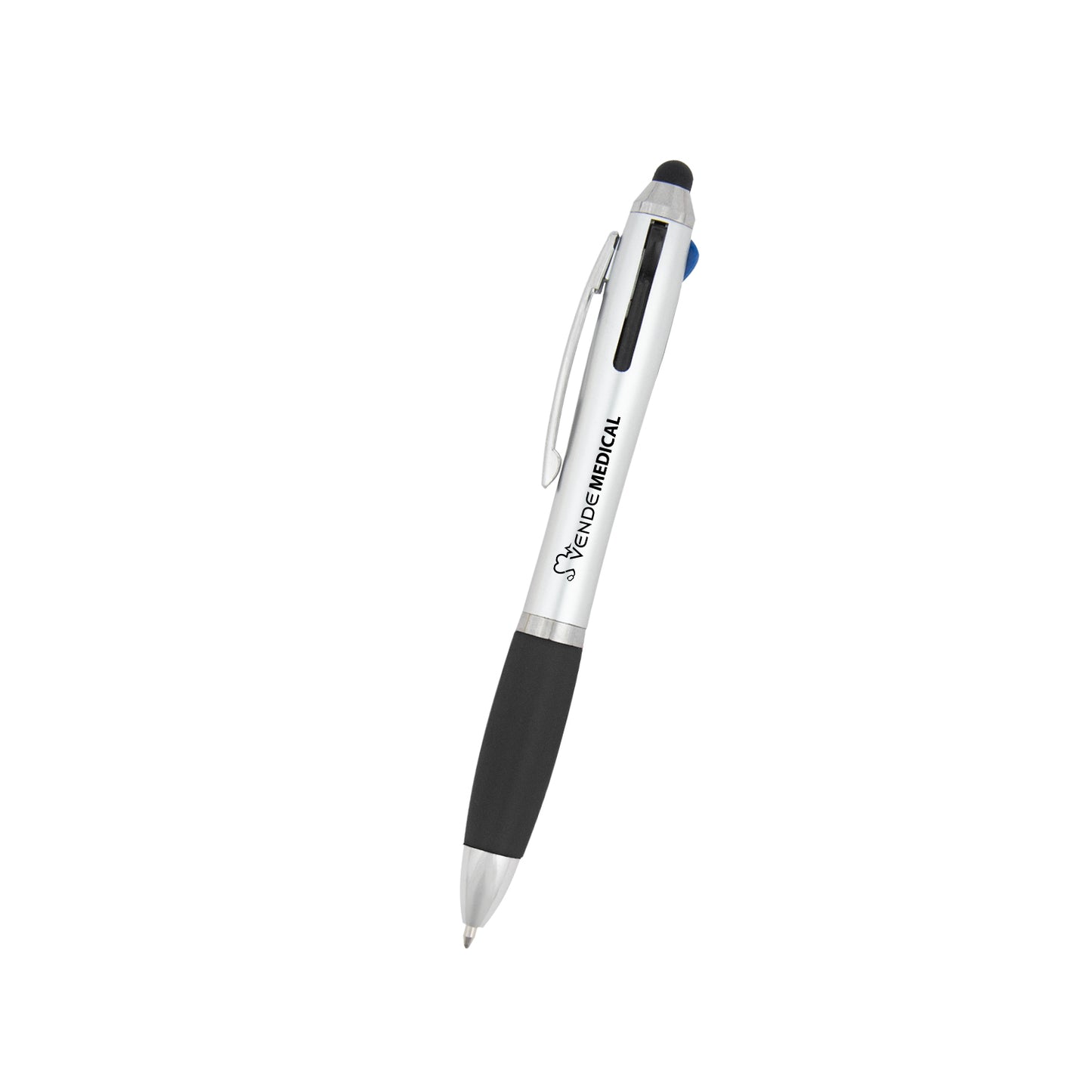 SILVER WITH BLACK 3-In-One Pen With Stylus grouped